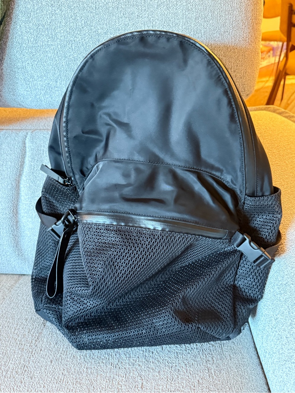 lululemon athletica Black Mesh Backpack